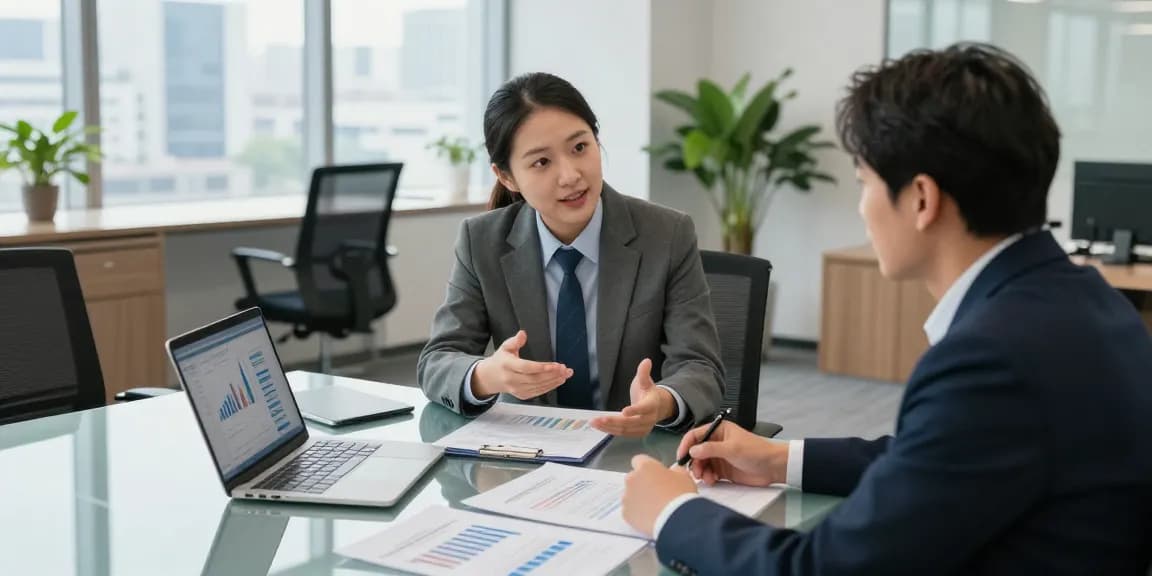 Discussing 소액결제현금화 trends in a modern financial consultation office