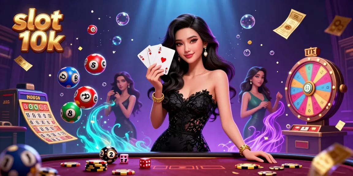 Experience thrilling wins with slot 10k in this vibrant casino illustration showcasing exciting gaming elements.