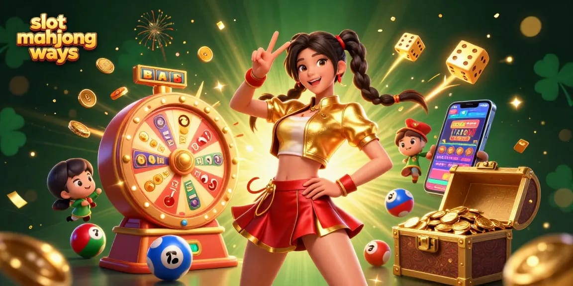 Experience the excitement of slot mahjong ways with vibrant 3D characters and dynamic casino elements.