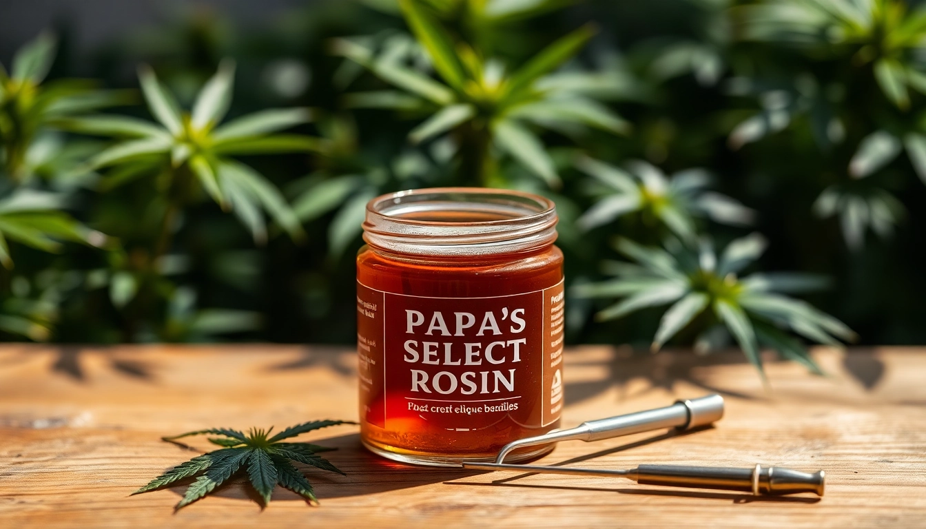 Papa's Select Rosin showcased in a rustic environment, highlighting its premium quality and organic nature.