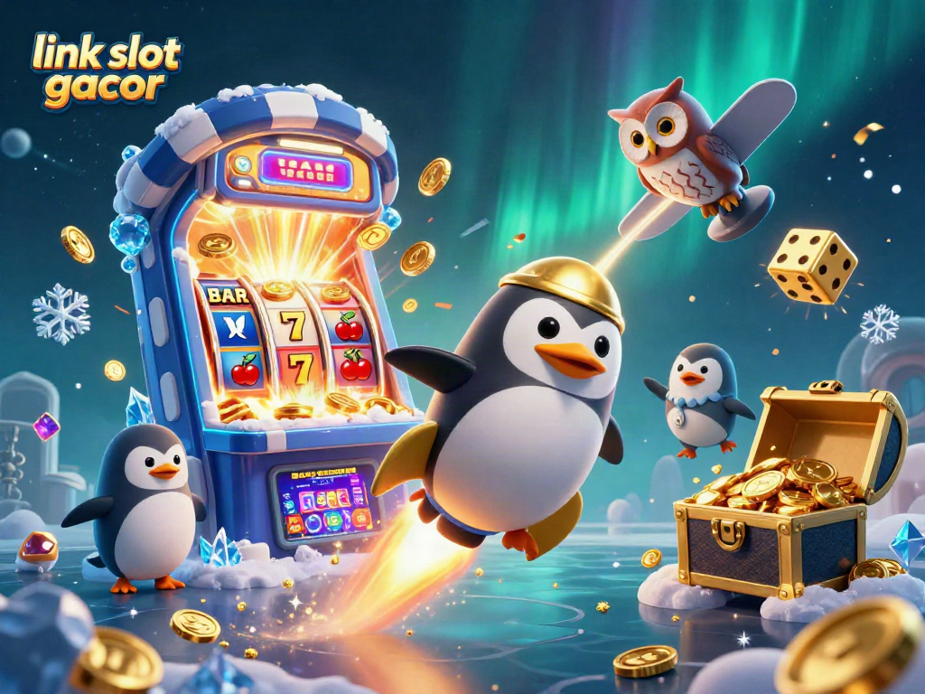 Experience thrilling wins with link slot gacor in a vibrant 3D casino illustration bursting with excitement.