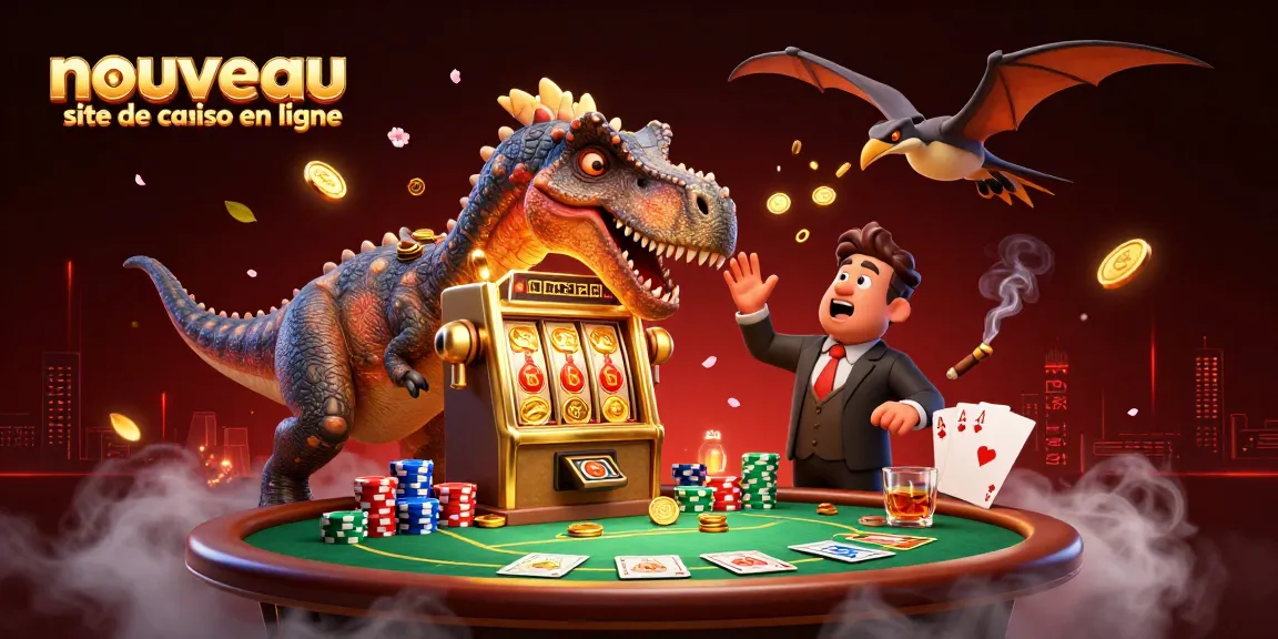 Le nouveau site de casino en ligne illustre un pachycephalosaurus remportant un jackpot avec des pièces en or.