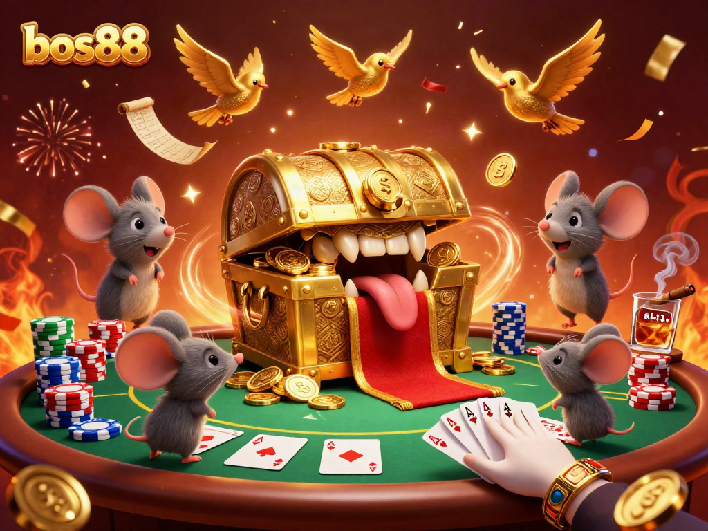 Taruhan seru di bos88 dengan harta karun menggiurkan dan tumpukan chip poker yang mengesankan.