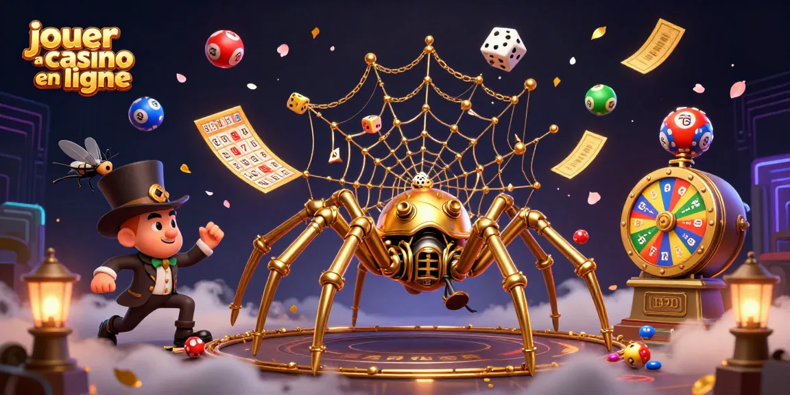 Jouez au casino en ligne avec cette illustration captivante pleine d'éléments de jeux.