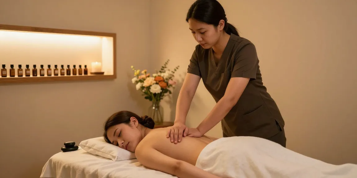 Relaxing Swedish massage experience at a tranquil spa highlighting 창원마사지 services.