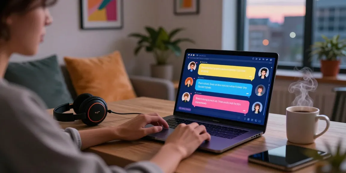 Engaging NSFW AI chat experience in a cozy modern workspace