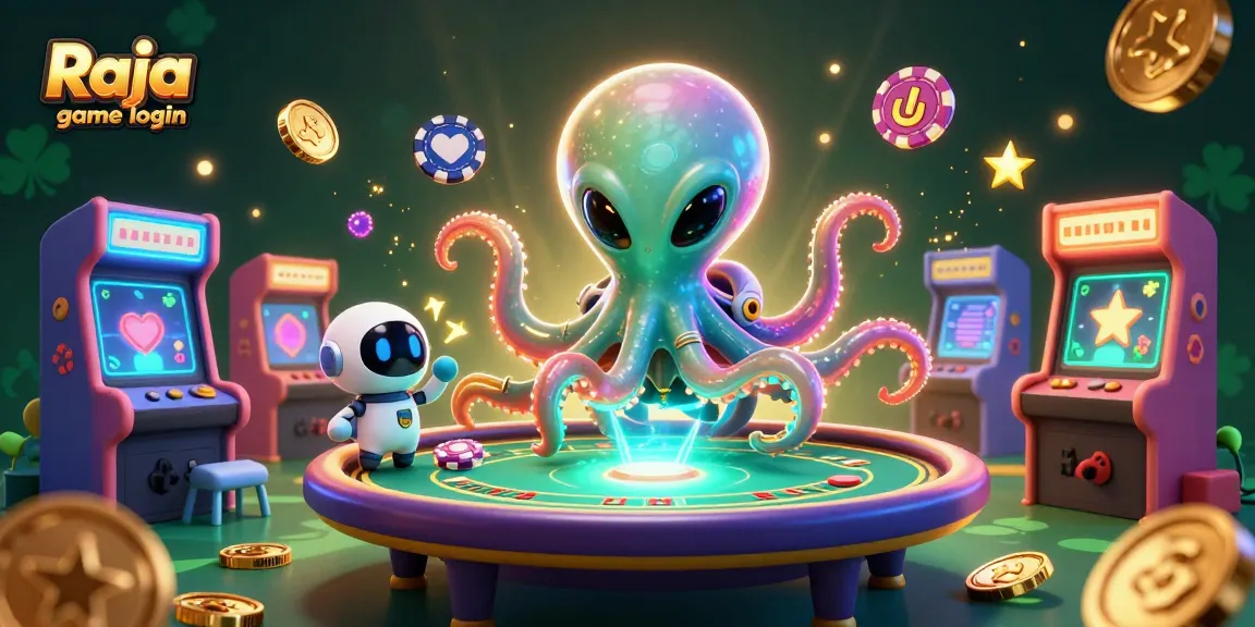 Engage with Raja game login and explore exciting poker gameplay featuring a cosmic octopus.