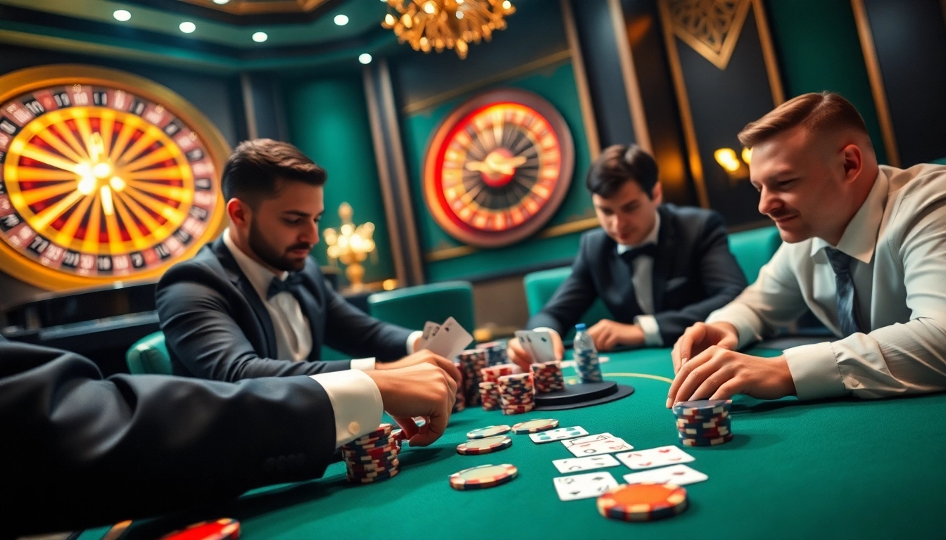 Experience high-stakes action at U888's professional poker table surrounded by vibrant chips and elegant decor.