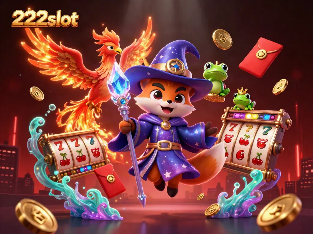 Menangkan hadiah besar dengan 222slot dalam ilustrasi kasino yang memukau dan berwarna-warni.
