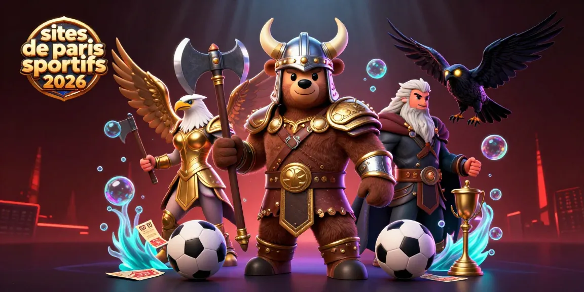 Pariez sur les sites de paris sportifs 2026 avec cette illustration dynamique de personnages de jeu.