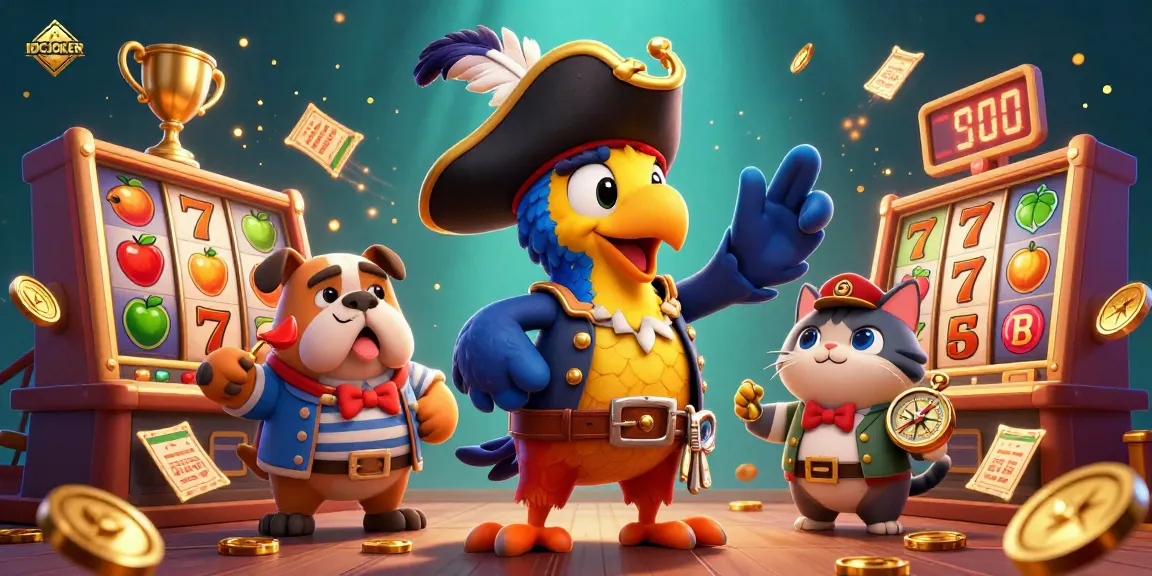 IDCJOKER offers exciting slot gameplay with dynamic characters and vibrant themes in this rich 3D illustration.