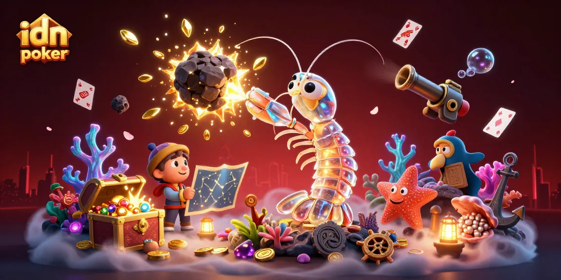 Engage in thrilling idn poker action with majestic characters amidst a rich, vibrant casino backdrop.
