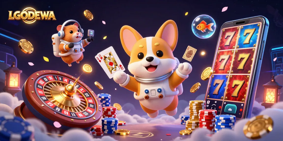 Engage with LGODEWA’s thrilling slot experience in a vibrant casino scene filled with action.