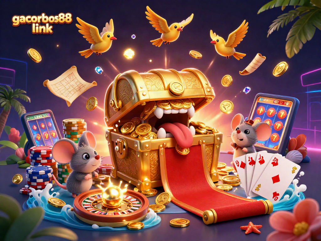 Experience winning at gacorbos88 link with enticing treasures and vibrant casino elements.