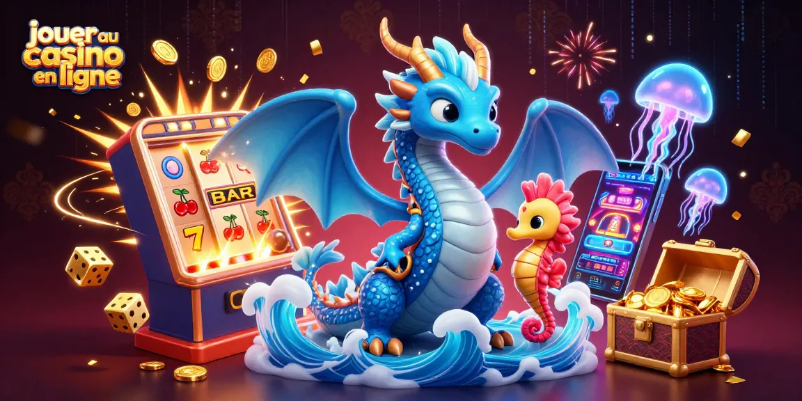 Jouer au casino en ligne avec un dragon et un chevalier, entourés de symboles de jackpot.