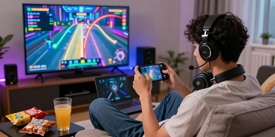 Player enjoying the thrilling aviator crash game in a cozy gaming environment with bright LED lights.
