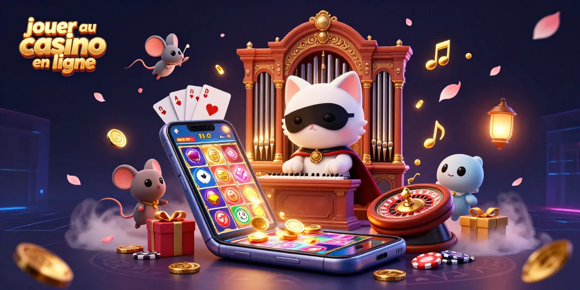 Jouer au casino en ligne avec un chat masqué et des jeux de casino dynamiques.