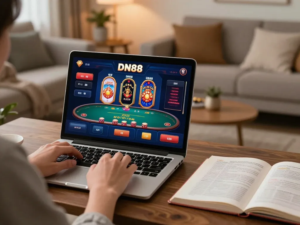 Engaging online gameplay experience at DN88, featuring a user immersed in casino strategies and betting options.