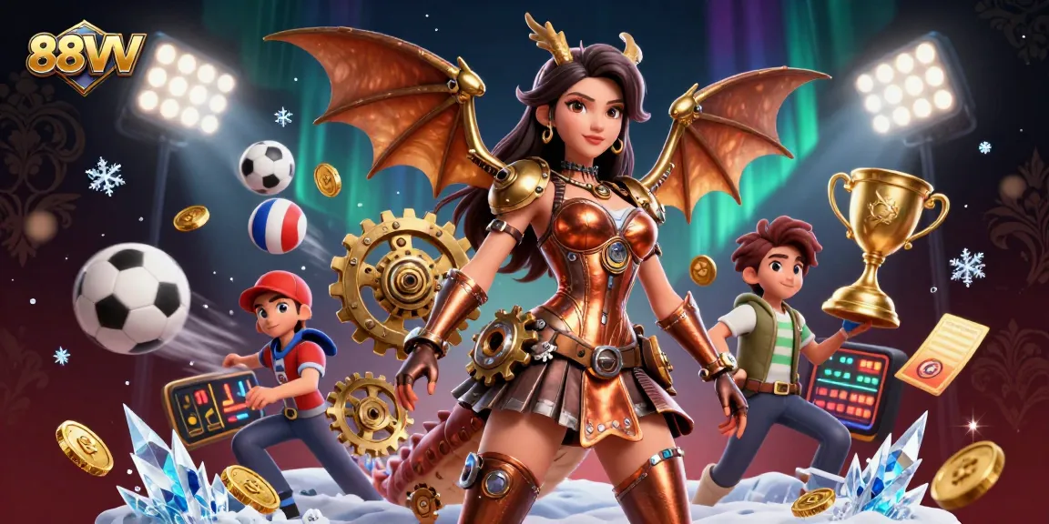 Win big with 88VV as you explore stunning steampunk visuals and vibrant casino elements!