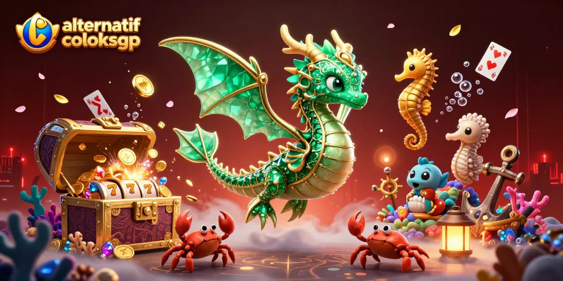 Spin the reels and win big with link alternatif coloksgp featuring a vibrant dragon and treasure chest!