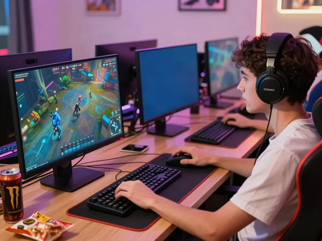 Pengalaman bermain game online JPTOTO dalam suasana nyaman dengan aksesoris gaming.