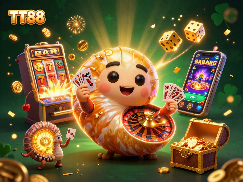 Engage with TT88's thrilling casino experience featuring a vibrant nautilus and exciting game elements.