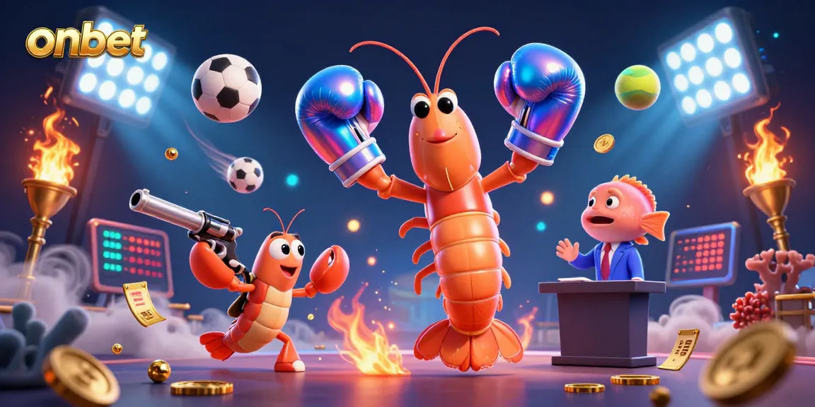 Experience thrilling sports betting action at onbet with dynamic characters and vibrant casino elements.