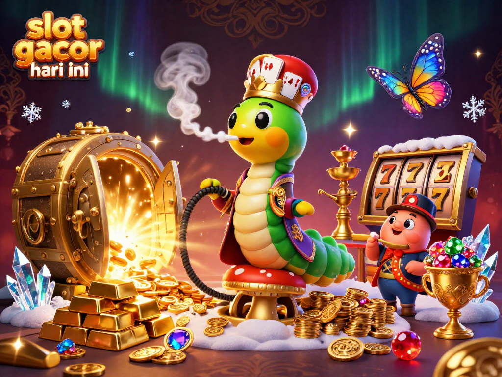 Experience the thrill of slot gacor hari ini with vibrant casino elements in a captivating 3D scene.