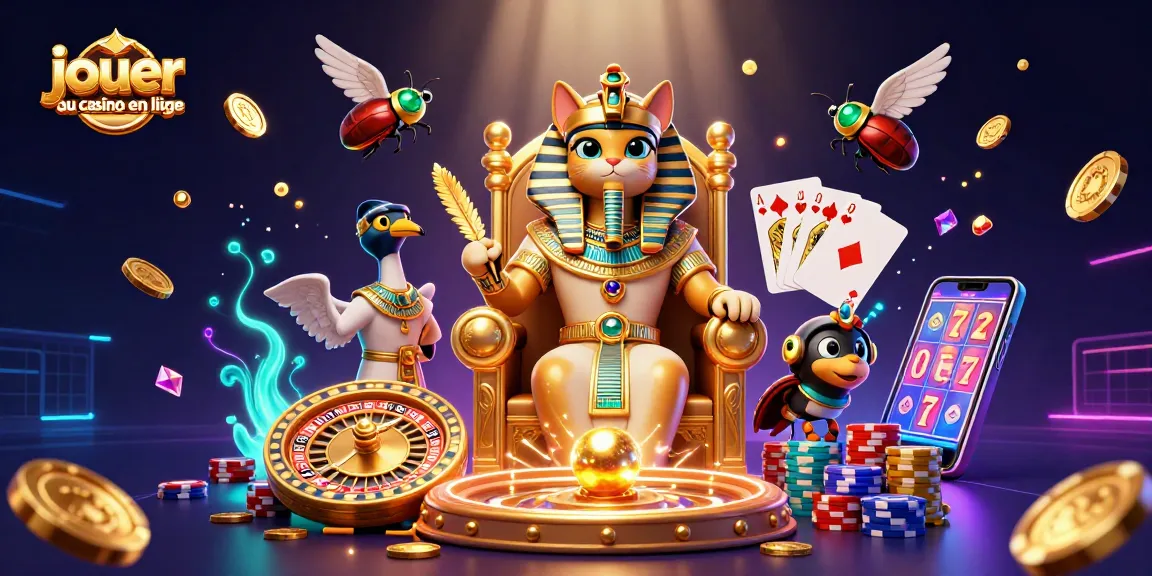Jouer au casino en ligne avec un chat pharaon égyptien dans une image vibrante et colorée.