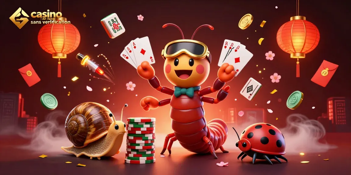 Plongez dans l'univers du casino en ligne sans vérification avec ce dealer millipède coloré.