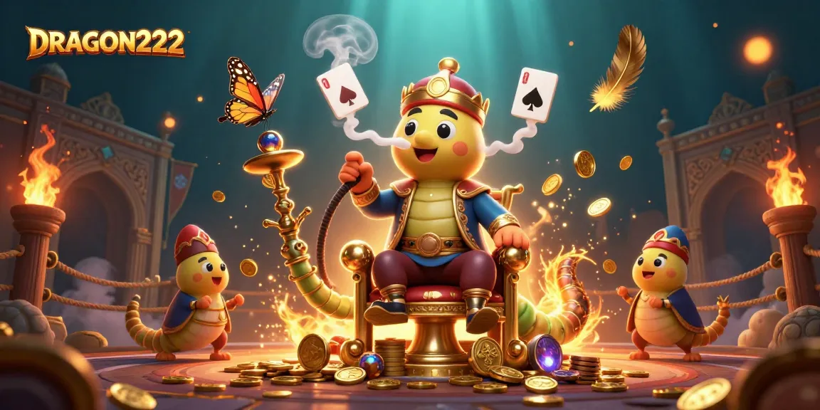 Engage with DRAGON222 as a vibrant online casino platform showcasing exciting poker hand symbols.