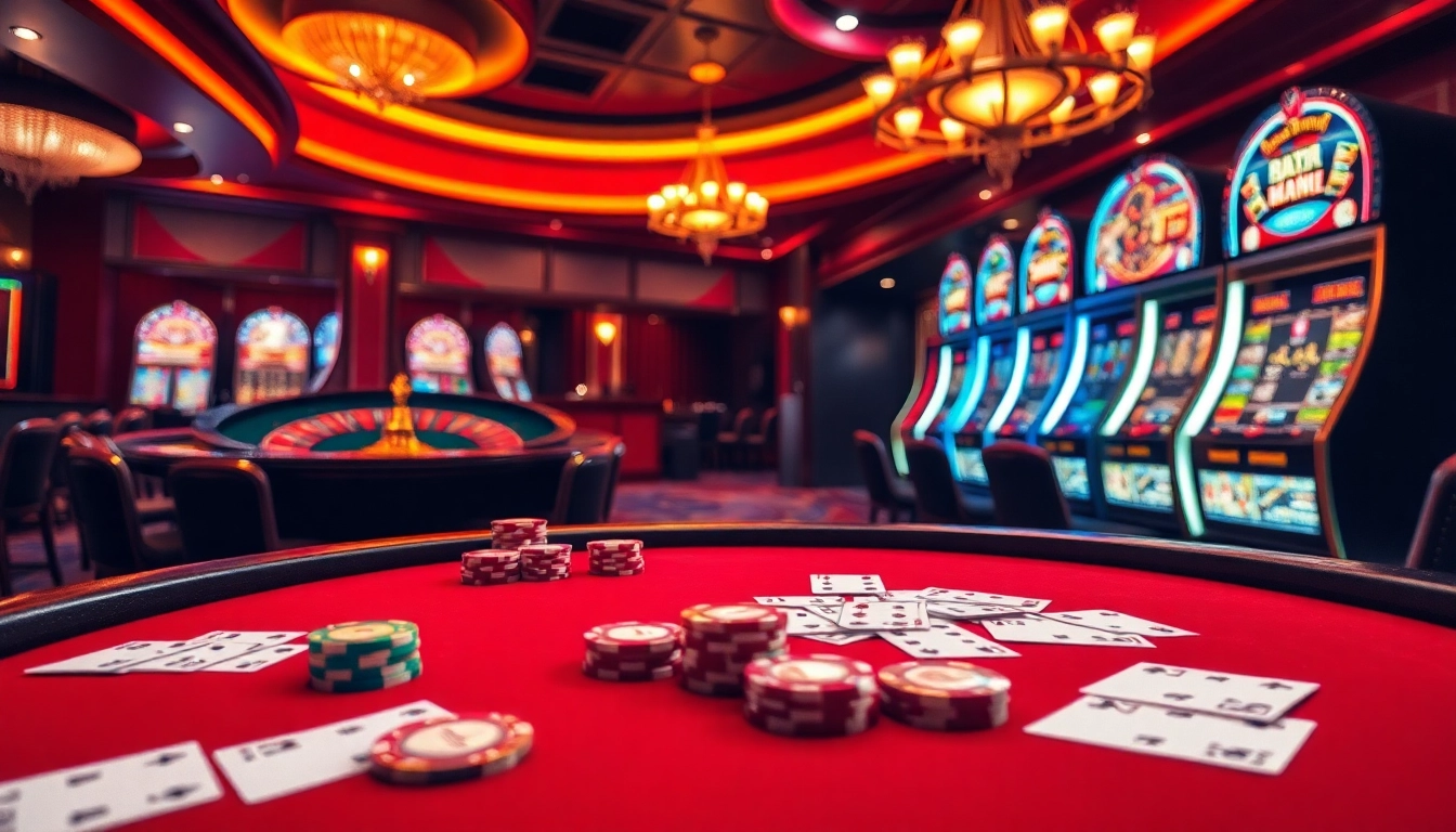 Experience the thrill of CK444 with vibrant casino visuals showcasing poker and roulette.