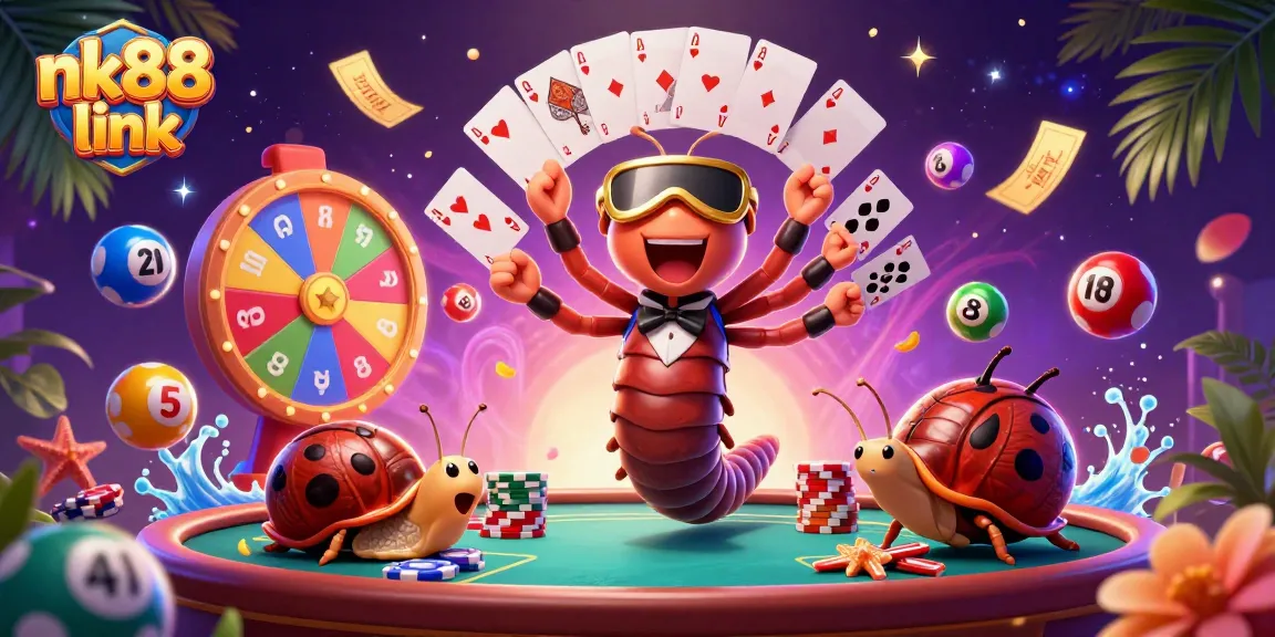 Engage with the thrilling nk88 link live casino experience featuring a vibrant dealer character surrounded by dynamic gaming elements.