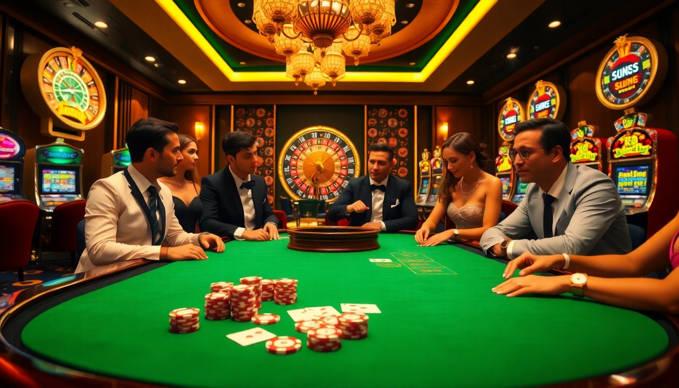 Vivez l'excitation du casino en ligne avec des jetons de poker vibrants et des cartes à une table à enjeux élevés.