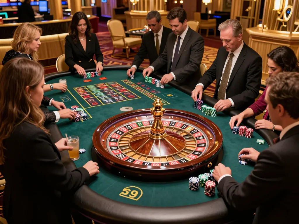 Engaging gameplay at a roulette table in a luxury casino setting featuring classic elements of strategic betting at https://s8inc.com/