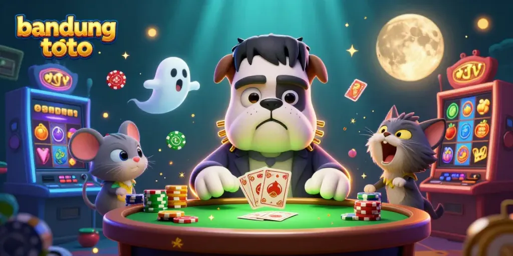 Play exciting games like bandung toto with a colorful casino scene filled with mystical characters.