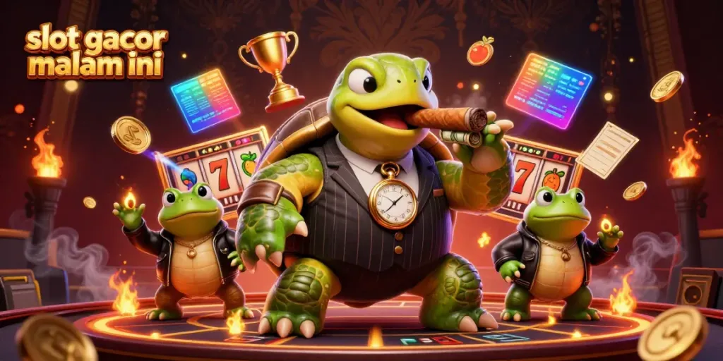 Permainan slot gacor malam ini dengan karakter unik dan simbol slot yang menarik.