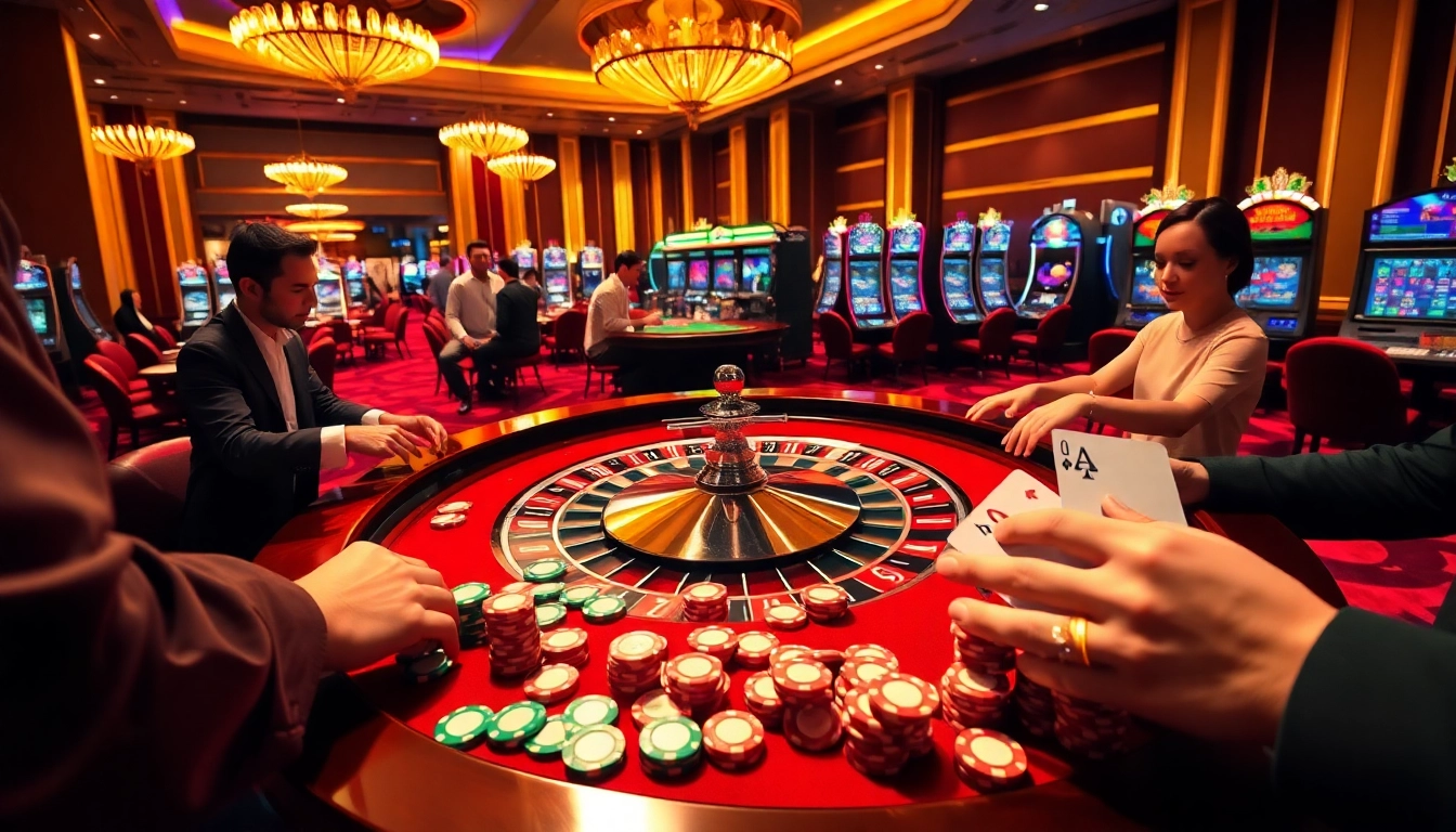 Engage in exciting gambling action at WN678 roulette table with vibrant chips and cards.