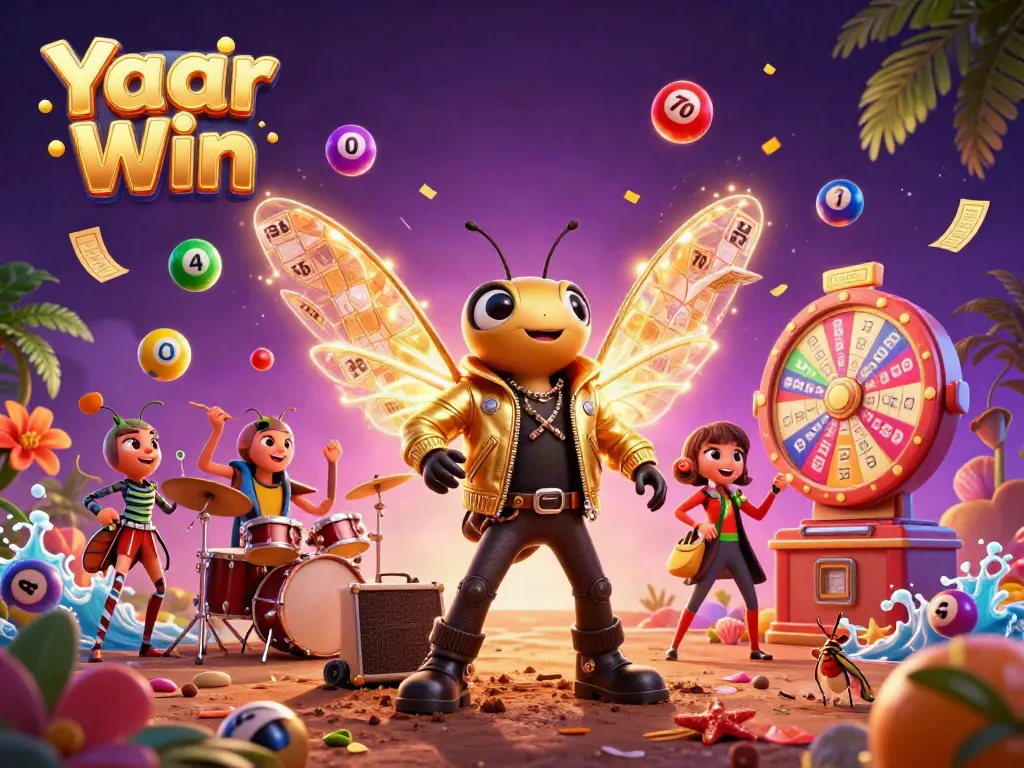 Experience the excitement of Yaar Win with dynamic games and lively characters in a vibrant 3D casino scene.