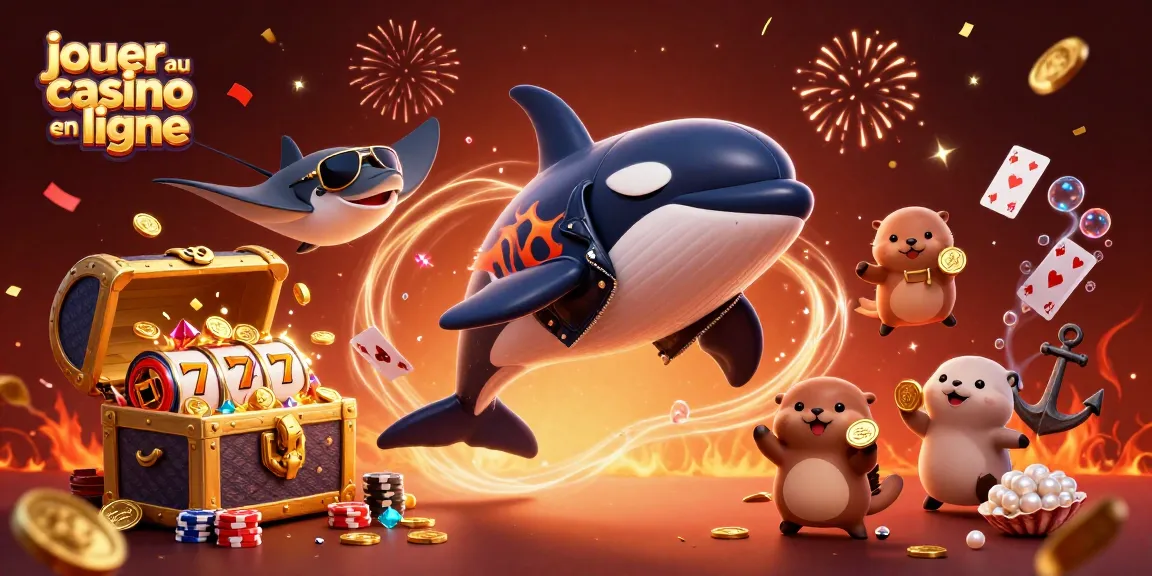 Jouez au casino en ligne avec l'orque et les otaries dans une scène dynamique de jeu sous-marin.