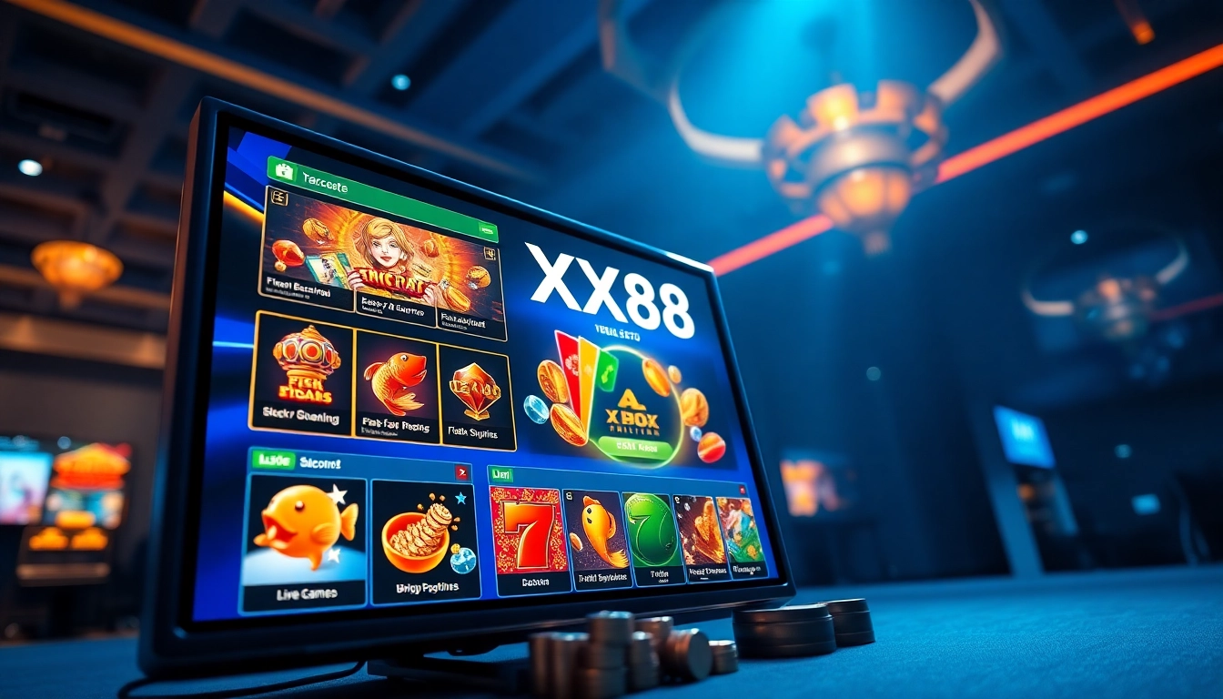 Experience the excitement of XX88 with vibrant online gaming visuals.