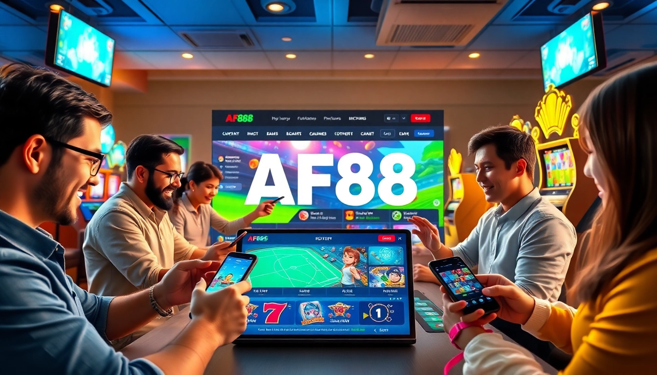 Exciting AF88 online betting scene showcasing various games and fast transactions.