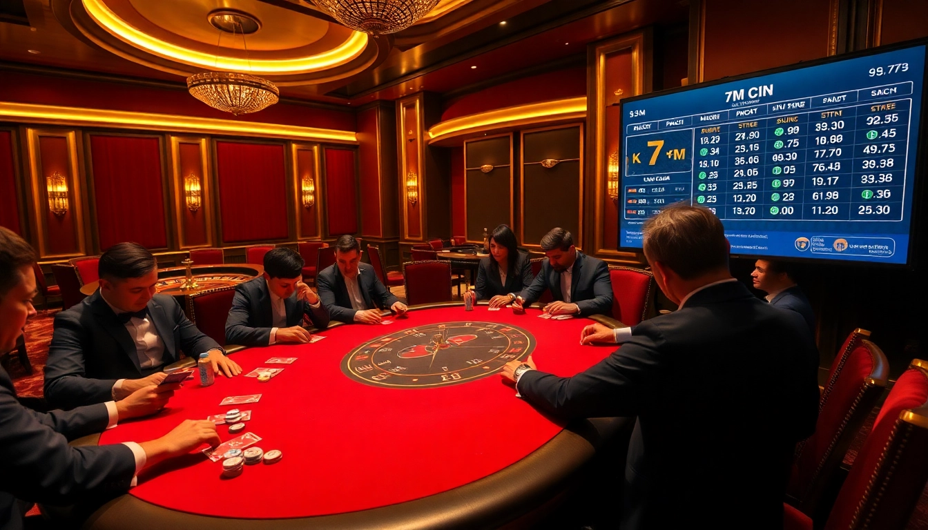 Experience high-stakes poker action with live odds from 7m cn in a luxurious casino.