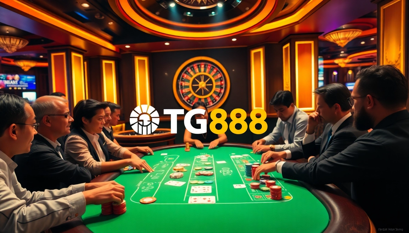 Experience the thrill of gambling at TG88 with vibrant casino tables and exciting games.