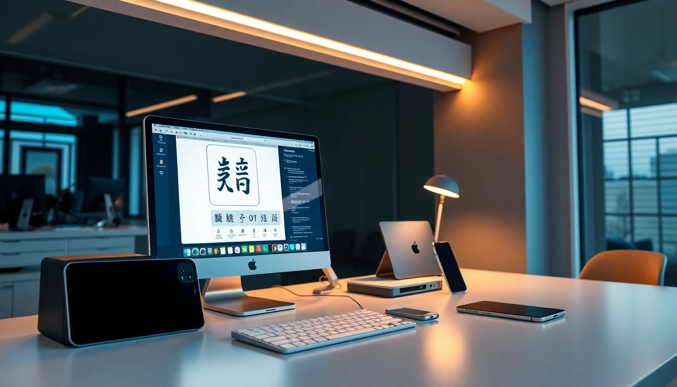爱思助手 interface displayed on a modern workspace with Apple devices, showcasing efficient device management.