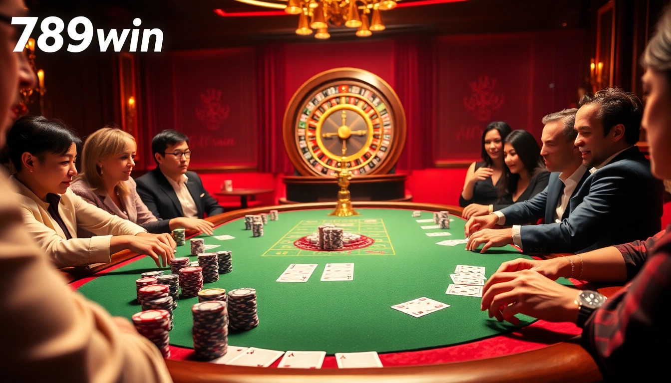 Experience the thrill of casino games at 789win with vibrant poker chips and cards.
