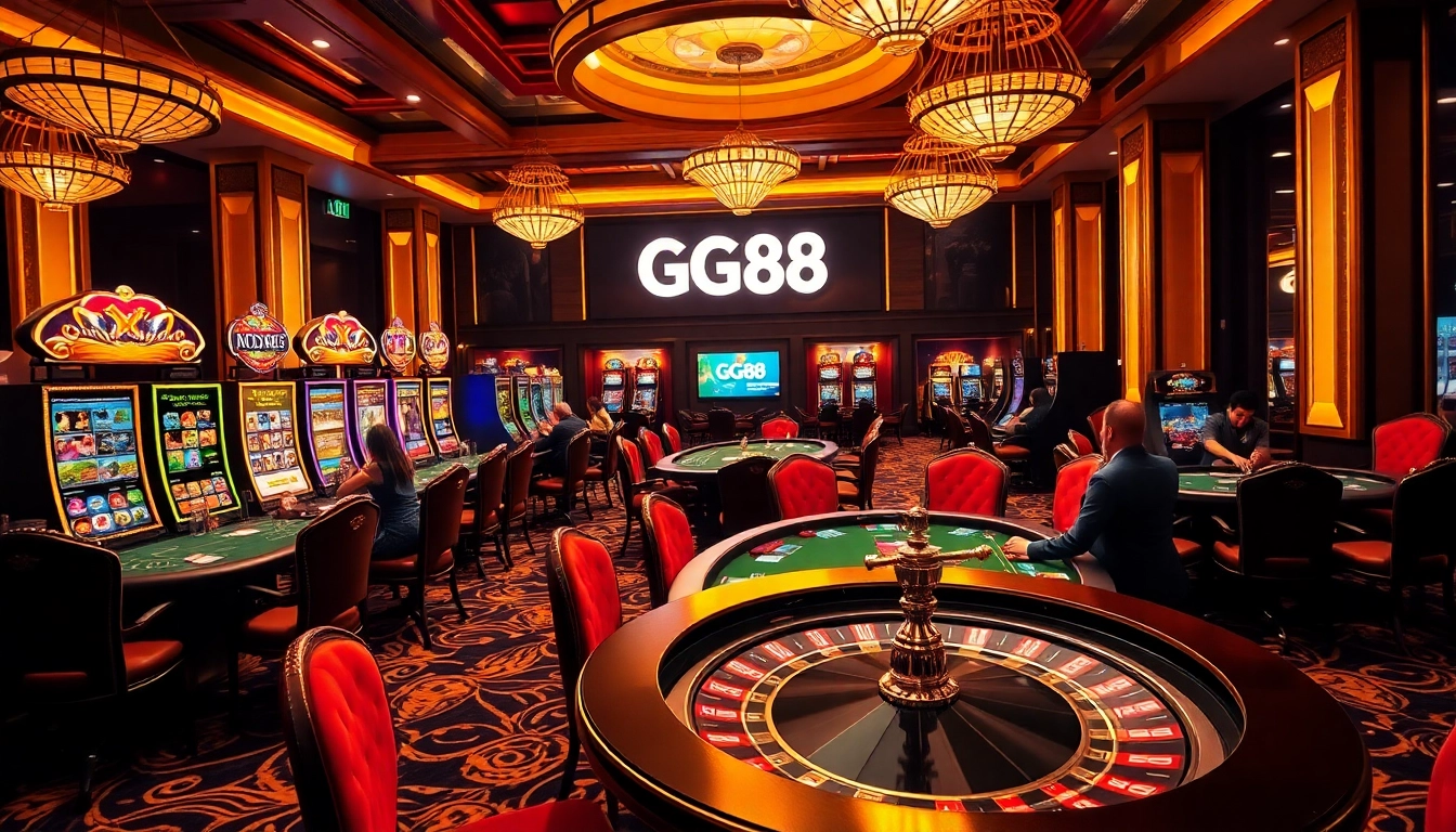 Players enjoy engaging games at GG88 casino, showcasing thrilling table and slot experiences.