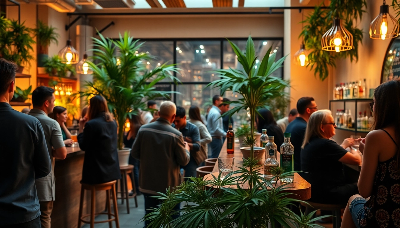 Cannabis social club Madrid with vibrant atmosphere and engaging community interactions.