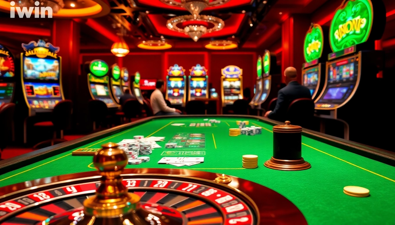 Iwin offers an exhilarating online casino experience featuring vibrant gaming tables and interactive slot machines.