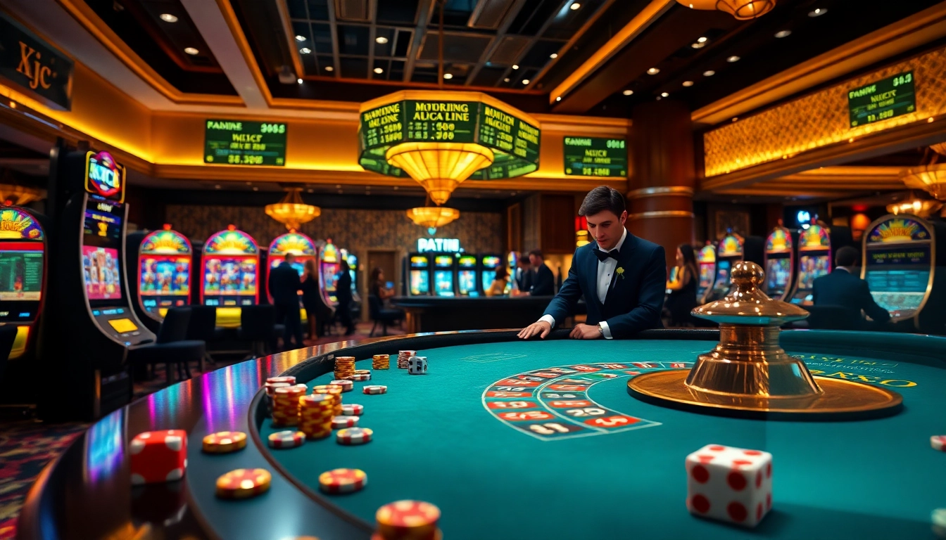 KJC highlights the thrill of high-stakes gambling, showcasing a luxurious casino atmosphere filled with excitement.